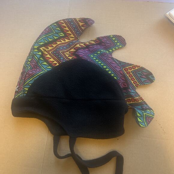 Vintage Earth Monster Beanie Hat Fleece Ski Hat Aztec Style Pattern - Picture 6 of 9